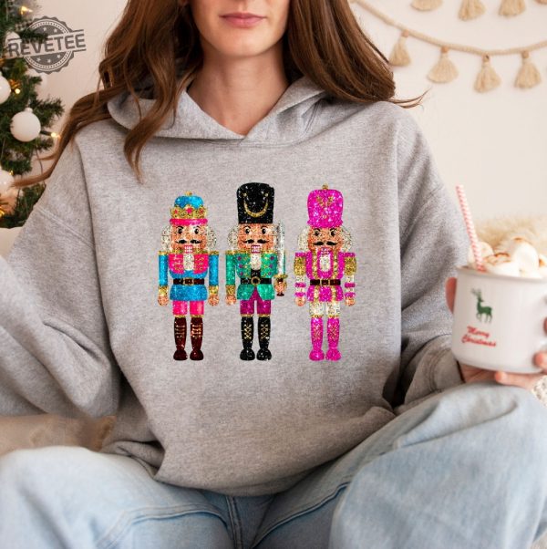 Nutcracker Sweatshirt Christmas Sweatshirt Cute Holiday Gift Faux Sequin Sweater Womens Christmas Hoodie Christmas Gift Unique revetee 5