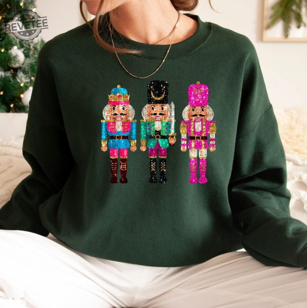 Nutcracker Sweatshirt Christmas Sweatshirt Cute Holiday Gift Faux Sequin Sweater Womens Christmas Hoodie Christmas Gift Unique revetee 6