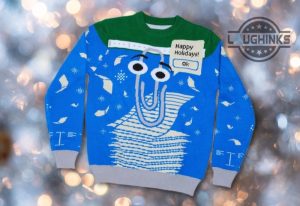 clippy christmas jumper all over printed microsoft word happy holidays ugly xmas artificial wool sweatshirt windows ugly christmas sweater vintage gift shirts laughinks 1