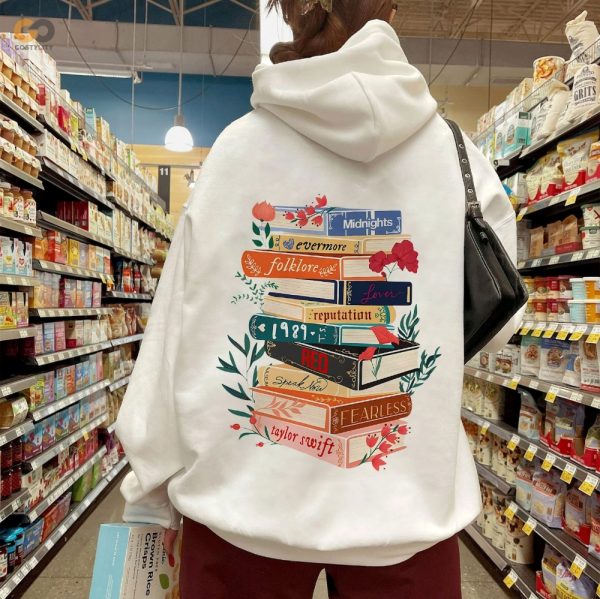 Taylor Swift Sweatshirt Taylor Albums Book Stack Hoodie Sizes For Adult Youth Kids And Toddler Swiftie Gift Christmas Present trendingnowe 1