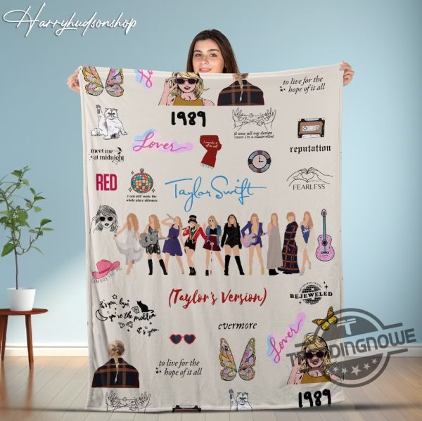 Xmas Taylor Eras Tour Swiftie Blanket Eras Tour Blanket Taylor Quilt Christmas Gift For Her Midnight 1989 trendingnowe.com 1