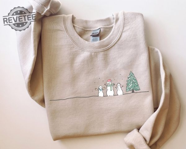 Christmas Snowman Sweatshirt Christmas Tree Sweatshirt Snowman Shirt Snowman T Shirt Christmas Crewneck Christmas Shirts For Women Unique revetee 1