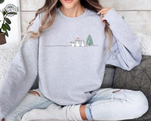 Christmas Snowman Sweatshirt Christmas Tree Sweatshirt Snowman Shirt Snowman T Shirt Christmas Crewneck Christmas Shirts For Women Unique revetee 4