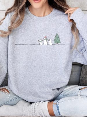 Christmas Snowman Sweatshirt Christmas Tree Sweatshirt Snowman Shirt Snowman T Shirt Christmas Crewneck Christmas Shirts For Women Unique revetee 4