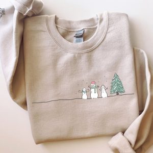 Christmas Snowman Sweatshirt Christmas Tree Sweatshirt Snowman Shirt Snowman T Shirt Christmas Crewneck Christmas Shirts For Women Unique revetee 5