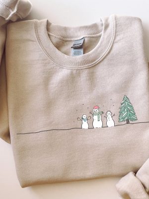 Christmas Snowman Sweatshirt Christmas Tree Sweatshirt Snowman Shirt Snowman T Shirt Christmas Crewneck Christmas Shirts For Women Unique revetee 5