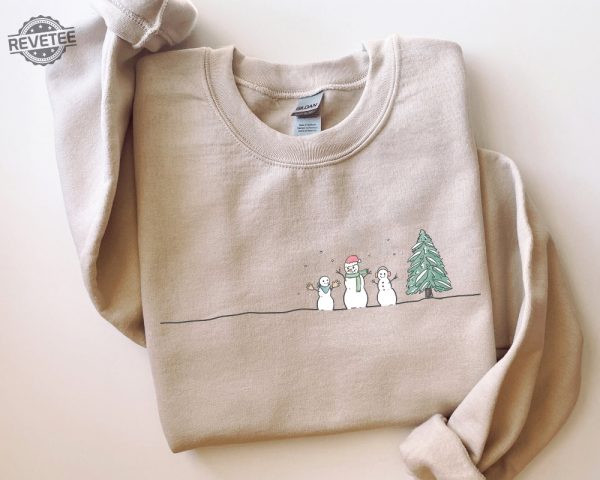 Christmas Snowman Sweatshirt Christmas Tree Sweatshirt Snowman Shirt Snowman T Shirt Christmas Crewneck Christmas Shirts For Women Unique revetee 5