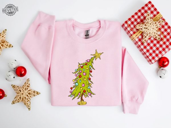 Whimsical Christmas Tree Shirt Whoville Tree Sweatshirt Whimsical Grinch Tree Trendy Christmas Tree Sweatshirt Grinch Tree Merry Tshirt Unique revetee 1