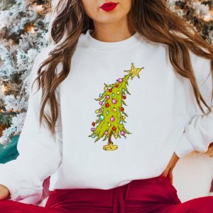 Whimsical Christmas Tree Shirt Whoville Tree Sweatshirt Whimsical Grinch Tree Trendy Christmas Tree Sweatshirt Grinch Tree Merry Tshirt Unique revetee 3