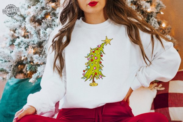 Whimsical Christmas Tree Shirt Whoville Tree Sweatshirt Whimsical Grinch Tree Trendy Christmas Tree Sweatshirt Grinch Tree Merry Tshirt Unique revetee 3