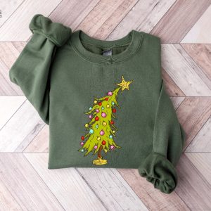 Whimsical Christmas Tree Shirt Whoville Tree Sweatshirt Whimsical Grinch Tree Trendy Christmas Tree Sweatshirt Grinch Tree Merry Tshirt Unique revetee 4