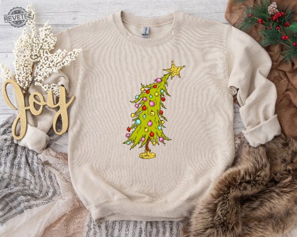 Whimsical Christmas Tree Shirt Whoville Tree Sweatshirt Whimsical Grinch Tree Trendy Christmas Tree Sweatshirt Grinch Tree Merry Tshirt Unique revetee 6