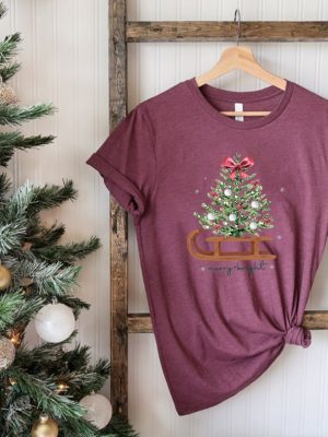 Christmas Shirts For Women Merry And Bright Shirt Christmas Tee Shirt Christmas Tree Shirt Christmas Tees Holiday Shirts Winter Shirt Unique revetee 3