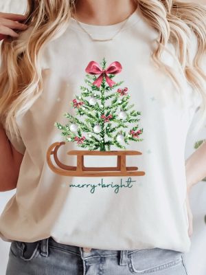 Christmas Shirts For Women Merry And Bright Shirt Christmas Tee Shirt Christmas Tree Shirt Christmas Tees Holiday Shirts Winter Shirt Unique revetee 6