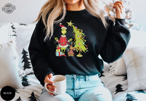 Grinch Christmas Tree Sweatshirt Grinch Max Tree Shirt Whimsical Grinch Tree Christmas Sweatshirt Grinchmas Whoville Grinch Christmas Unique revetee 3