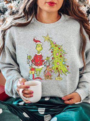 Grinch Christmas Tree Sweatshirt Grinch Max Tree Shirt Whimsical Grinch Tree Christmas Sweatshirt Grinchmas Whoville Grinch Christmas Unique revetee 5