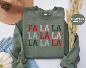 Christmas Sweatshirt Womens Holiday Shirt Mens Holiday Shirt Red Green Holiday Sweatshirt Fun Christmas Shirt Fa La La La La Unique revetee 2