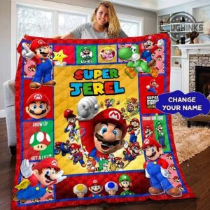 super mario bedding set full twin queen king personalized mario bros quilt bedding set custom name christmas birthday gift for gamers laughinks 1