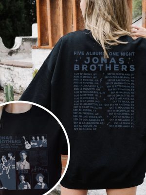 Vintage Jonas Brothers Shirt Retro Jonas Brothers Merch Jonas Brothers Album Sweatshirt 5 Albums 1 Night Jonas Tour 2023 Music Lover Unique revetee 3