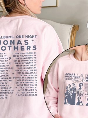 Vintage Jonas Brothers Shirt Retro Jonas Brothers Merch Jonas Brothers Album Sweatshirt 5 Albums 1 Night Jonas Tour 2023 Music Lover Unique revetee 4