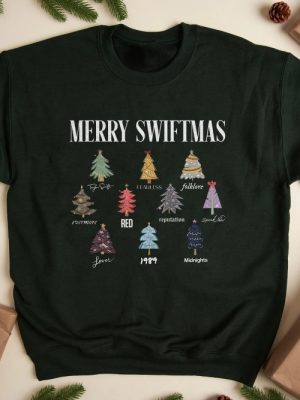 Merry Swiftmas Sweatshirt Christmas Tree Farm Shirt Taylor Swifty Xmas Taylor Ugly Christmas Shirt Eras Tour Merch Ts Christmas Gift Unique revetee 2