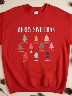 Merry Swiftmas Sweatshirt Christmas Tree Farm Shirt Taylor Swifty Xmas Taylor Ugly Christmas Shirt Eras Tour Merch Ts Christmas Gift Unique revetee 3