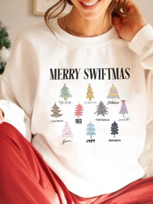 Merry Swiftmas Sweatshirt Christmas Tree Farm Shirt Taylor Swifty Xmas Taylor Ugly Christmas Shirt Eras Tour Merch Ts Christmas Gift Unique revetee 4