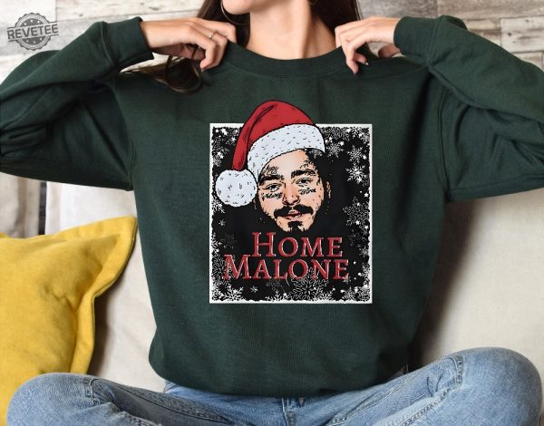 Home Malone Sweatshirt Ugly Christmas Sweatshirt Funny Christmas Sweatshirt Home Alone Sweatshirt Christmas Gift Idea Ghost Malone Shirt Unique revetee 1