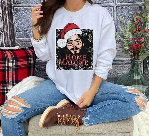 Home Malone Sweatshirt Ugly Christmas Sweatshirt Funny Christmas Sweatshirt Home Alone Sweatshirt Christmas Gift Idea Ghost Malone Shirt Unique revetee 4