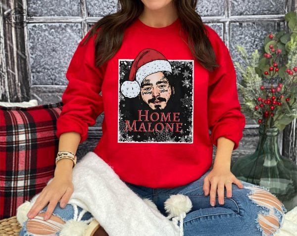 Home Malone Sweatshirt Ugly Christmas Sweatshirt Funny Christmas Sweatshirt Home Alone Sweatshirt Christmas Gift Idea Ghost Malone Shirt Unique revetee 5