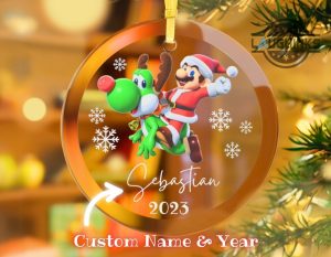 super nintendo christmas ornament super mario glass ornaments custom mario mushroom kingdom keepsake xmas tree decorations gift laughinks 1