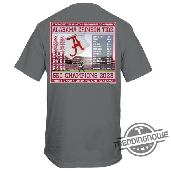 Alabama Sec Championship Shirt Alabama Crimson Tide 2023 SEC Football Conference Champions Schedule Shirt trendingnowe.com 3