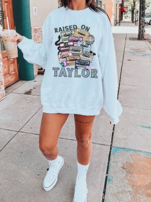 Raised On Taylor Sweatshirt Christmas Taylor Sweatshirt Taylor Swiftie Merch The Eras Tour Christmas Shirt Swiftie Christmas Gift For Her Unique revetee 5 1