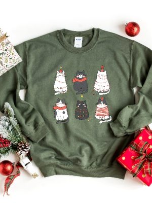 Meowy Christmas Shirt Christmas Cat Shirt Merry Christmas Cat Lover Shirt Christmas Gift Christmas Gift For Cat Mom Gifts For Cat Lover Unique revetee 3