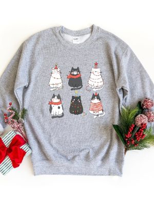 Meowy Christmas Shirt Christmas Cat Shirt Merry Christmas Cat Lover Shirt Christmas Gift Christmas Gift For Cat Mom Gifts For Cat Lover Unique revetee 4