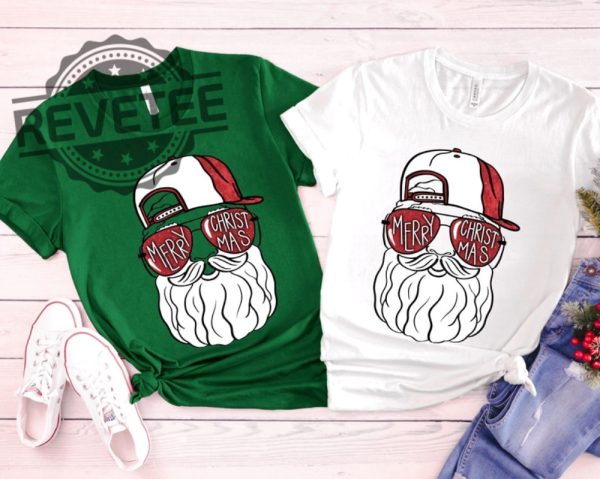 Cool Santa Shirt Christmas Gifts For Toddlers Kids Boys Santa Dad Shirt Men Merry Christmas Shirt Christmas Glasses Family Matching Outfit Unique revetee 2