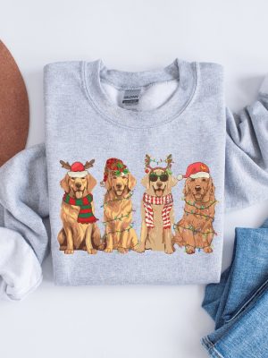 Golden Retriever Christmas Sweatshirt Dog Christmas Shirt Golden Mom Tshirt Gift For Dog Lover Holiday Sweater New Year Shirt Xmas Tee Unique revetee 2