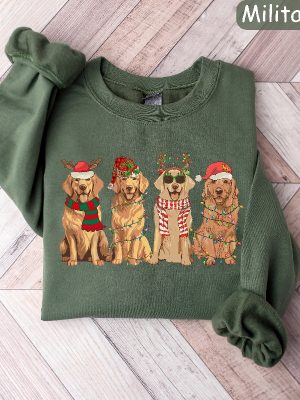 Golden Retriever Christmas Sweatshirt Dog Christmas Shirt Golden Mom Tshirt Gift For Dog Lover Holiday Sweater New Year Shirt Xmas Tee Unique revetee 3