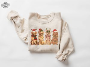 Golden Retriever Christmas Sweatshirt Dog Christmas Shirt Golden Mom Tshirt Gift For Dog Lover Holiday Sweater New Year Shirt Xmas Tee Unique revetee 4