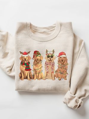 Golden Retriever Christmas Sweatshirt Dog Christmas Shirt Golden Mom Tshirt Gift For Dog Lover Holiday Sweater New Year Shirt Xmas Tee Unique revetee 4