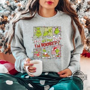 grinch tshirt hoodie sweatshirt grinch christmas crewneck shirts merry grinchmas sweater grinch my day im booked gift whoville university laughinks 4