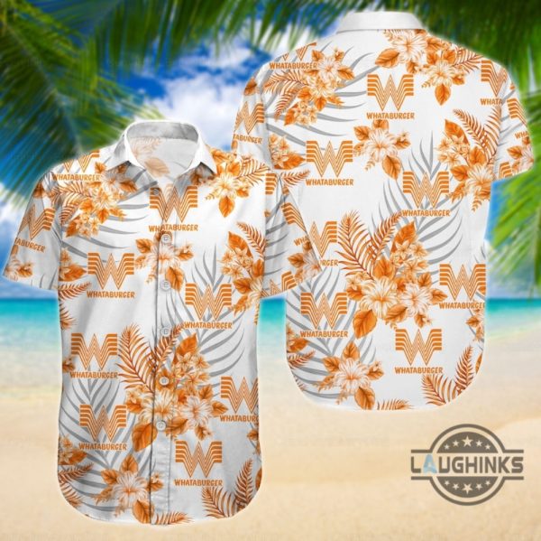 whataburger hawaiian shirt and shorts fast food aloha shirts whataburger button up swim beach suit men summer gift for him dad laughinks 2