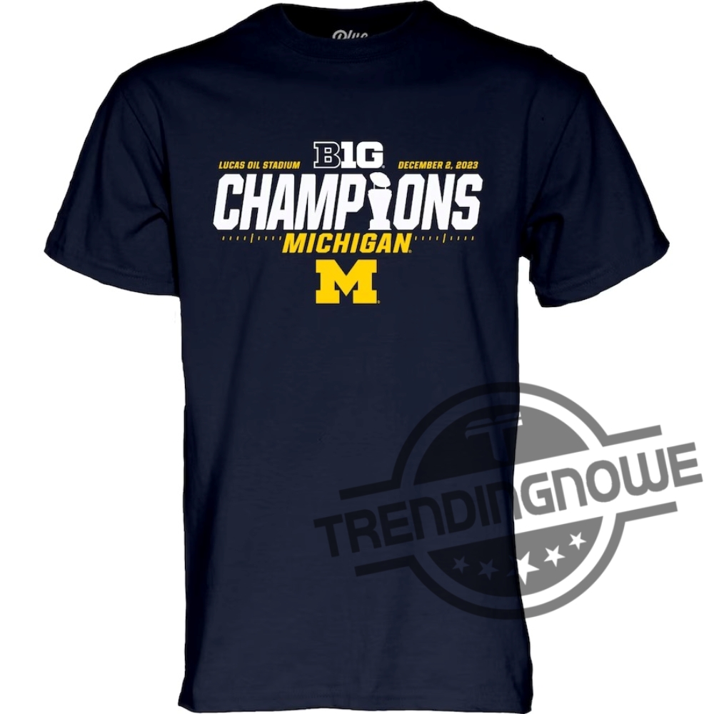 Michigan Big Ten Championship Shirt Michigan Wolverines Blue 84 2023 Big Ten Football Conference Champions Shirt trendingnowe 1 1