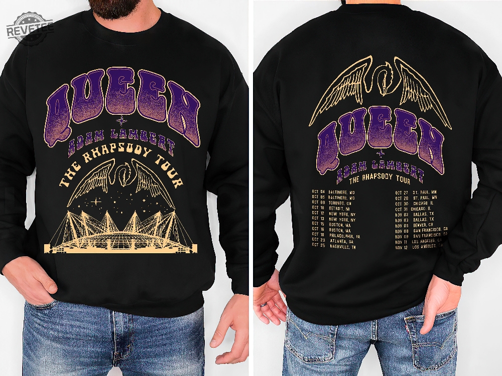 2 Sided Queen Adam Lambert The Rhapsody Tour 2023 Shirt Queen Rock Band Tour Shirts Rock Concert Shirt Unique revetee 1