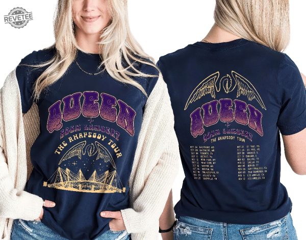 2 Sided Queen Adam Lambert The Rhapsody Tour 2023 Shirt Queen Rock Band Tour Shirts Rock Concert Shirt Unique revetee 2