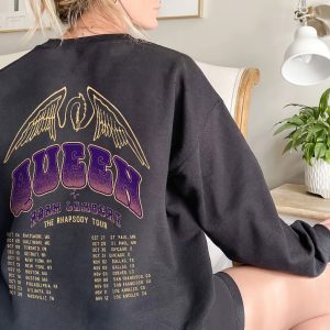 2 Sided Queen Adam Lambert The Rhapsody Tour 2023 Shirt Queen Rock Band Tour Shirts Rock Concert Shirt Unique revetee 3