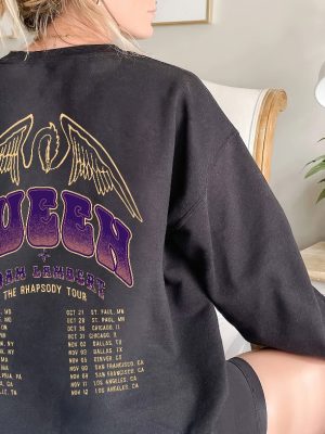 2 Sided Queen Adam Lambert The Rhapsody Tour 2023 Shirt Queen Rock Band Tour Shirts Rock Concert Shirt Unique revetee 3