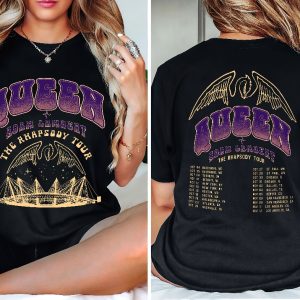 2 Sided Queen Adam Lambert The Rhapsody Tour 2023 Shirt Queen Rock Band Tour Shirts Rock Concert Shirt Unique revetee 4