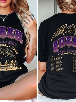 2 Sided Queen Adam Lambert The Rhapsody Tour 2023 Shirt Queen Rock Band Tour Shirts Rock Concert Shirt Unique revetee 4