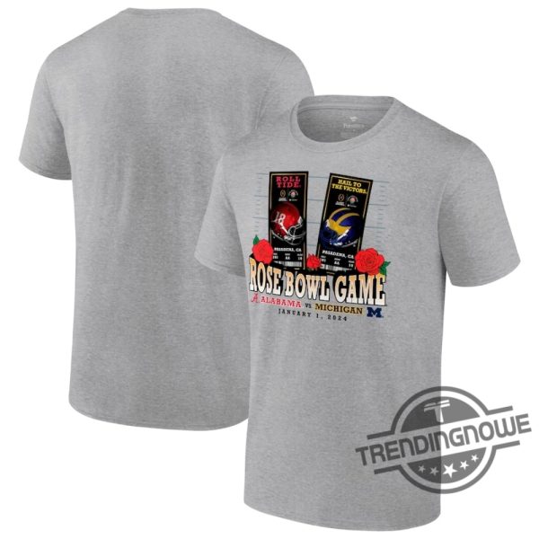 Michigan Rose Bowl Shirt Michigan Wolverines Vs Alabama Crimson Tide Shirt 2024 Rose Bow Tshirt trendingnowe 1